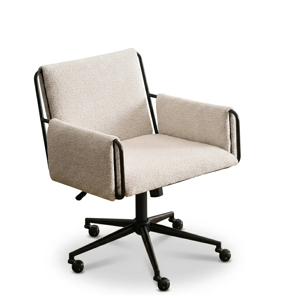 YOUTASTE Model 1239 - Luxury Bouclé Wide Office Chair