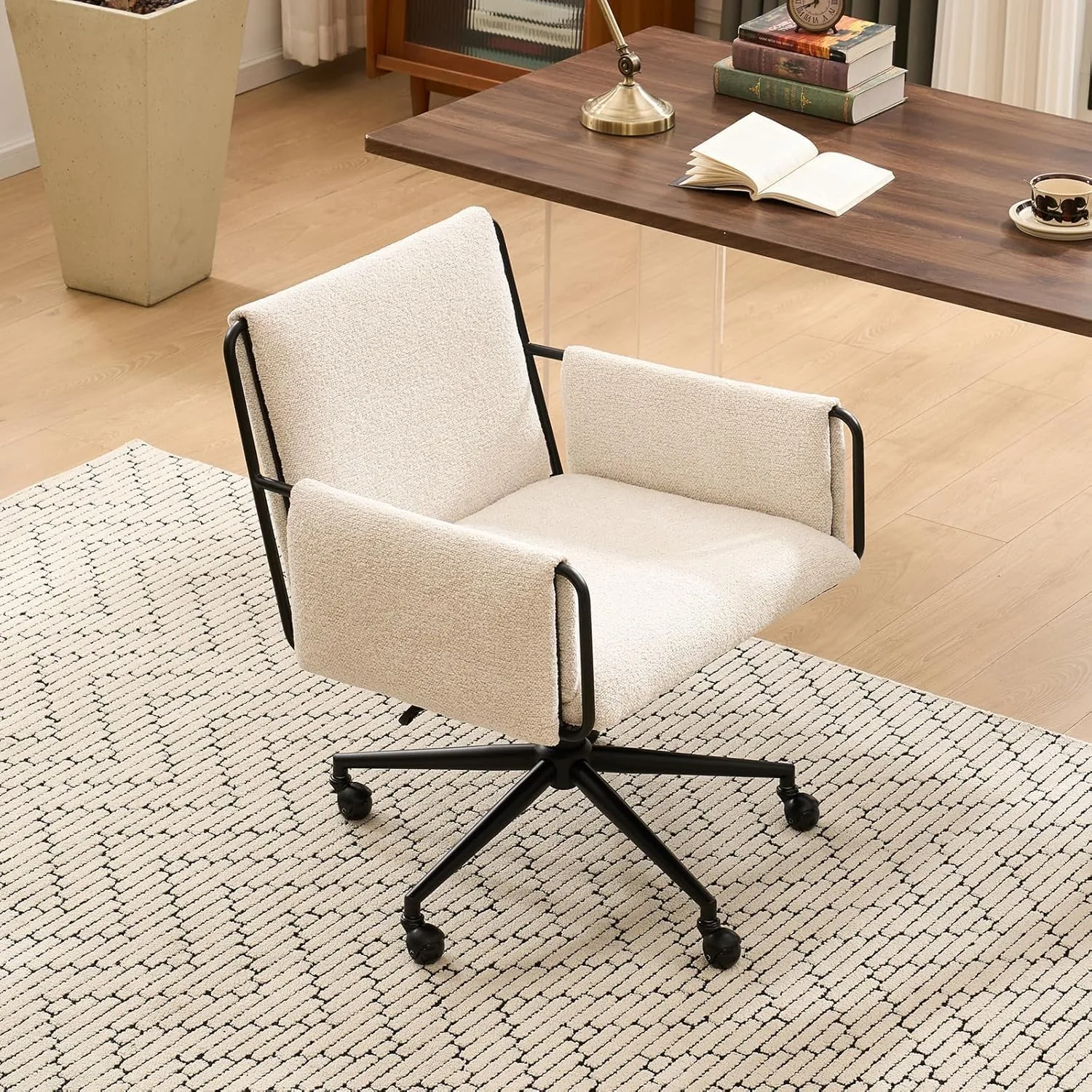 YOUTASTE Model 1239 - Luxury Bouclé Wide Office Chair