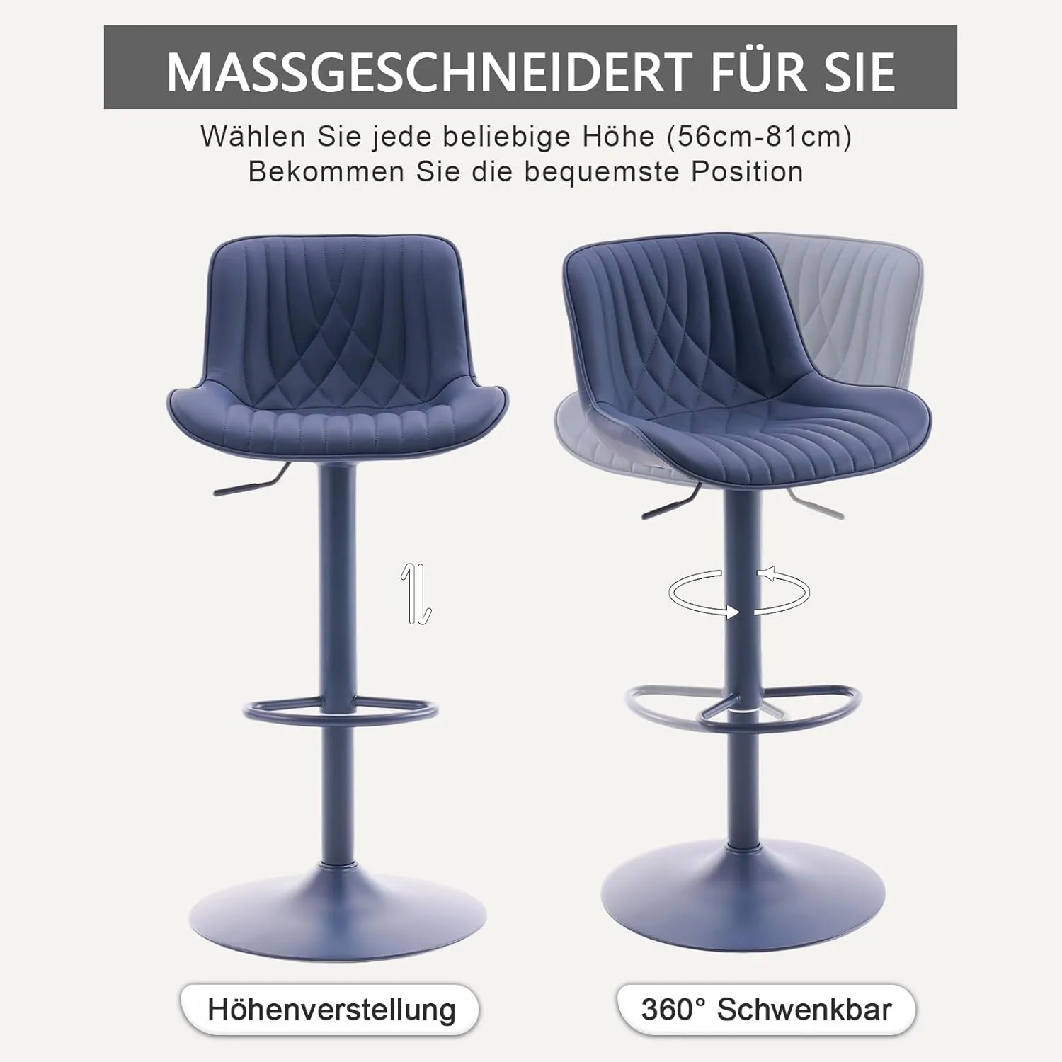 YOUTASTE Model 1925 - Fishtail Ergonomic Bar Stool
